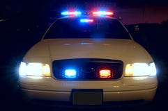 De Lichten van de politiewagen stock fotografie De Lichten van de politiewagen stock fotografie