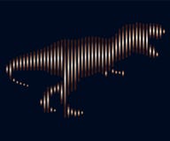 De lineaire illustratie van een dinosaurus embleem royalty-vrije illustratie De lineaire illustratie van een dinosaurus embleem royalty-vrije illustratie