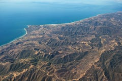 De luchtkustlijn van meningsmalibu dichtbij Los Angeles stock foto De luchtkustlijn van meningsmalibu dichtbij Los Angeles stock foto