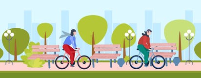 De man van het de levensstijlconcept van de paar berijdende fiets gezonde vrouw het cirkelen van de de activiteitenstad van de fi vector illustratie De man van het de levensstijlconcept van de paar berijdende fiets gezonde vrouw het cirkelen van de de activiteitenstad van de fi vector illustratie