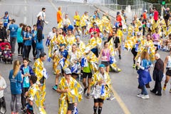 De Marathonagenten van Athene na het beëindigen van de race royalty-vrije stock afbeeldingen De Marathonagenten van Athene na het beëindigen van de race royalty-vrije stock afbeeldingen