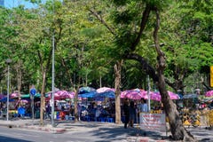 De markt van het straatvoedsel bij Lumpini-Park royalty-vrije stock afbeelding De markt van het straatvoedsel bij Lumpini-Park royalty-vrije stock afbeelding