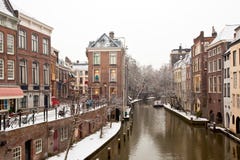 De mening van de Winter van Utrecht stock afbeelding De mening van de Winter van Utrecht stock afbeelding