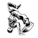 De mens van de hiphopdanser in dynamisch stelt stock illustratie De mens van de hiphopdanser in dynamisch stelt stock illustratie