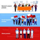De Mensenbanners van het demonstratieprotest Royalty-vrije Stock Foto De Mensenbanners van het demonstratieprotest Royalty-vrije Stock Foto
