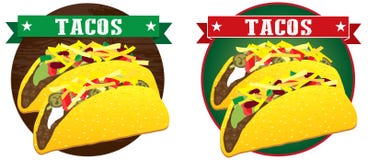 De Mexicaanse vector van de tacobanner stock illustratie De Mexicaanse vector van de tacobanner stock illustratie