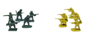 De militairen van het stuk speelgoed stock afbeeldingen De militairen van het stuk speelgoed stock afbeeldingen