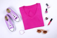 De moda modernos buscan el lookbook elegante del blog de la moda Endecha plana de la ropa elegante para la revista de la mujer fotografía de archivo libre de regalías De moda modernos buscan el lookbook elegante del blog de la moda Endecha plana de la ropa elegante para la revista de la mujer fotografía de archivo libre de regalías