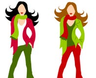 De Modellen van de Vrouw van de Manier van de winter royalty-vrije illustratie De Modellen van de Vrouw van de Manier van de winter royalty-vrije illustratie