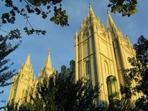 De mormoonse Tempel van Salt Lake City stock afbeeldingen De mormoonse Tempel van Salt Lake City stock afbeeldingen