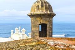 De muur van fort San Cristobal in San Juan, Puerto Rico stock afbeelding De muur van fort San Cristobal in San Juan, Puerto Rico stock afbeelding