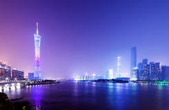 De Nacht van China Guangzhou stock afbeelding De Nacht van China Guangzhou stock afbeelding