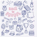 De nouveau aux griffonnages peu précis de carnet de fournitures scolaires avec le lettrage illustration libre de droits De nouveau aux griffonnages peu précis de carnet de fournitures scolaires avec le lettrage illustration libre de droits