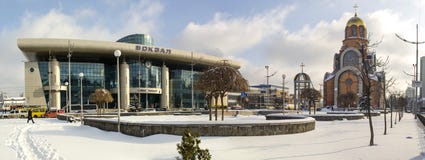 De Oekraïne, Kiev, 24 Januari, 2019 Het Zuidenstation van Kiev De Oekraïne, Kiev, 24 Januari, 2019 Het Zuidenstation van Kiev