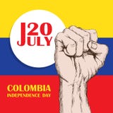 De onafhankelijkheidsdag van Colombia ` s 20 JULI Nationale Patriottische vakantie van bevrijding in Latijns Amerika De dichtgekl Stock Fotografie De onafhankelijkheidsdag van Colombia ` s 20 JULI Nationale Patriottische vakantie van bevrijding in Latijns Amerika De dichtgekl Stock Fotografie