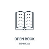 de open vector van het boekpictogram van werkplaatsinzameling De dunne van het het overzichtspictogram van het lijn open boek vec vector illustratie de open vector van het boekpictogram van werkplaatsinzameling De dunne van het het overzichtspictogram van het lijn open boek vec vector illustratie