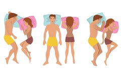 De paarslaap stelt Man en vrouw die en het dromen posities vectorillustratie rusten royalty-vrije illustratie De paarslaap stelt Man en vrouw die en het dromen posities vectorillustratie rusten royalty-vrije illustratie