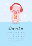 de pagina van de het jaarkalender van 2019 vector illustratie de pagina van de het jaarkalender van 2019 vector illustratie