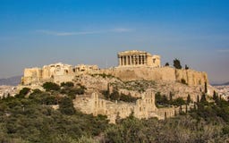 De Parthenon-Tempel bij de Akropolisberg van Athene, Griekenland, Europa royalty-vrije stock afbeelding De Parthenon-Tempel bij de Akropolisberg van Athene, Griekenland, Europa royalty-vrije stock afbeelding