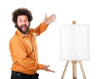 De peintre étrange dans la chemise orange photographie stock libre de droits De peintre étrange dans la chemise orange photographie stock libre de droits