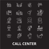 De pictogrammenvector van de call centre editable die lijn op zwarte achtergrond wordt geplaatst Illustraties van het call centre vector illustratie De pictogrammenvector van de call centre editable die lijn op zwarte achtergrond wordt geplaatst Illustraties van het call centre vector illustratie