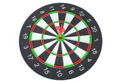 De pijl die van het doelpijltje in het dartboard raken royalty-vrije illustratie De pijl die van het doelpijltje in het dartboard raken royalty-vrije illustratie
