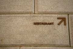 De pijl toont de manier aan het restaurant stock illustratie De pijl toont de manier aan het restaurant stock illustratie