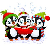 De pinguïnen van Kerstmiscarolers stock illustratie De pinguïnen van Kerstmiscarolers stock illustratie