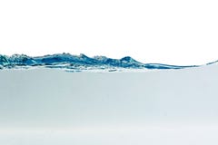 De plons van het water met bellen van lucht, op de witte achtergrond wordt geïsoleerd die Royalty-vrije Stock Foto's De plons van het water met bellen van lucht, op de witte achtergrond wordt geïsoleerd die Royalty-vrije Stock Foto's