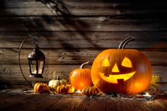 De pompoenen van Halloween