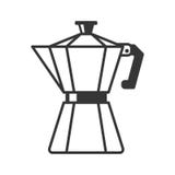 De Pottenpictogram van het geiserKoffiezetapparaat op Witte Achtergrond Vector royalty-vrije illustratie De Pottenpictogram van het geiserKoffiezetapparaat op Witte Achtergrond Vector royalty-vrije illustratie