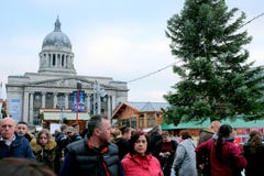 De Raad huis en Kerstmismarkt, Nottingham stock afbeeldingen De Raad huis en Kerstmismarkt, Nottingham stock afbeeldingen