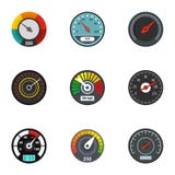 De reeks van het dashboardpictogram, vlakke stijl royalty-vrije illustratie De reeks van het dashboardpictogram, vlakke stijl royalty-vrije illustratie