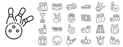 De reeks van het kegelenpictogram, overzichtsstijl stock illustratie De reeks van het kegelenpictogram, overzichtsstijl stock illustratie