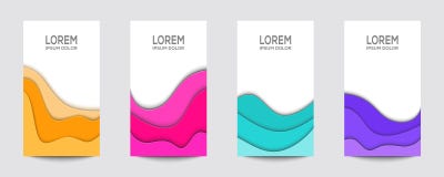 De reeks van verticaal bannersdocument sneed vectorontwerpsjablonen vector illustratie De reeks van verticaal bannersdocument sneed vectorontwerpsjablonen vector illustratie