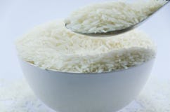 De rijst van Thailand is in de kop stock afbeeldingen De rijst van Thailand is in de kop stock afbeeldingen