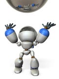 De robot heft de worp op stock illustratie De robot heft de worp op stock illustratie