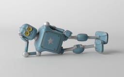 De robot ligt 3d, teruggeeft stock illustratie De robot ligt 3d, teruggeeft stock illustratie