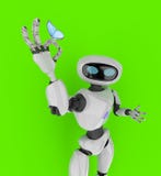 De robot met 3d vlinder geeft terug royalty-vrije illustratie De robot met 3d vlinder geeft terug royalty-vrije illustratie