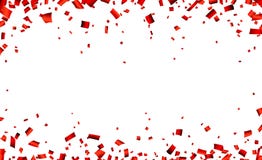 De rode banner van de confettienviering stock illustratie De rode banner van de confettienviering stock illustratie
