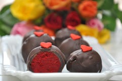 De rode Cake van het Fluweel knalt stock afbeelding De rode Cake van het Fluweel knalt stock afbeelding