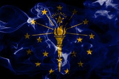 De rookvlag van de staat van Indiana, de Verenigde Staten van Amerika stock fotografie De rookvlag van de staat van Indiana, de Verenigde Staten van Amerika stock fotografie