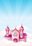 De roze achtergrond van het feekasteel stock illustratie De roze achtergrond van het feekasteel stock illustratie