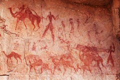 De schilderijen van de rots van Tassili N'Ajjer, Algerije De schilderijen van de rots van Tassili N'Ajjer, Algerije