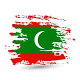 De slag van de Grungeborstel met de nationale vlag van de Maldiven vector illustratie De slag van de Grungeborstel met de nationale vlag van de Maldiven vector illustratie
