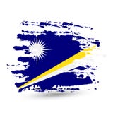 De slag van de Grungeborstel met de nationale vlag van Marshall Islands vector illustratie De slag van de Grungeborstel met de nationale vlag van Marshall Islands vector illustratie