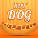 De smakelijke achtergrond van het hotdogconcept, beeldverhaalstijl vector illustratie De smakelijke achtergrond van het hotdogconcept, beeldverhaalstijl vector illustratie