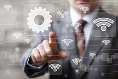 De sociale zakenman van netwerkwifi drukt de techniekpictogram van het knoopweb stock afbeelding De sociale zakenman van netwerkwifi drukt de techniekpictogram van het knoopweb stock afbeelding