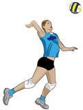 De speler van het volleyball royalty-vrije illustratie De speler van het volleyball royalty-vrije illustratie