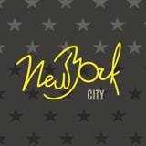 De Stad van New York Zwarte en gele typograrhy getrokken hand royalty-vrije illustratie De Stad van New York Zwarte en gele typograrhy getrokken hand royalty-vrije illustratie